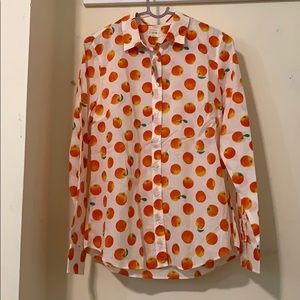 J. Crew Tops - Unworn J.Crew orange printed shirt J. Crew Tops - Unworn J.Crew orange printed shirt